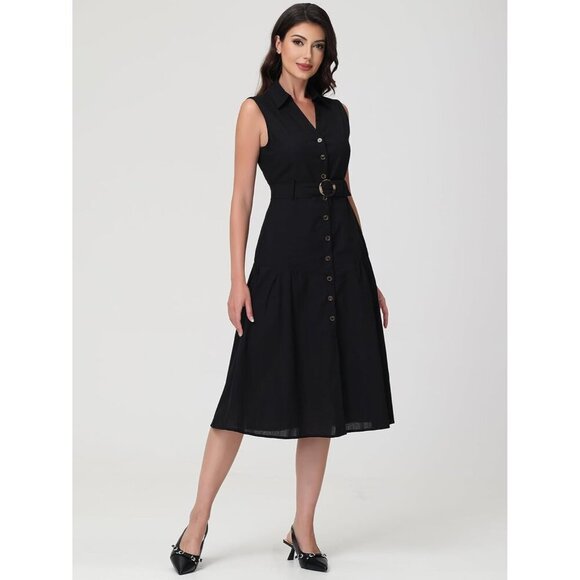 Mostrin Kitten Heels BlackFaux Leather Low Slingback Heels with Buckle - Picture 7 of 9